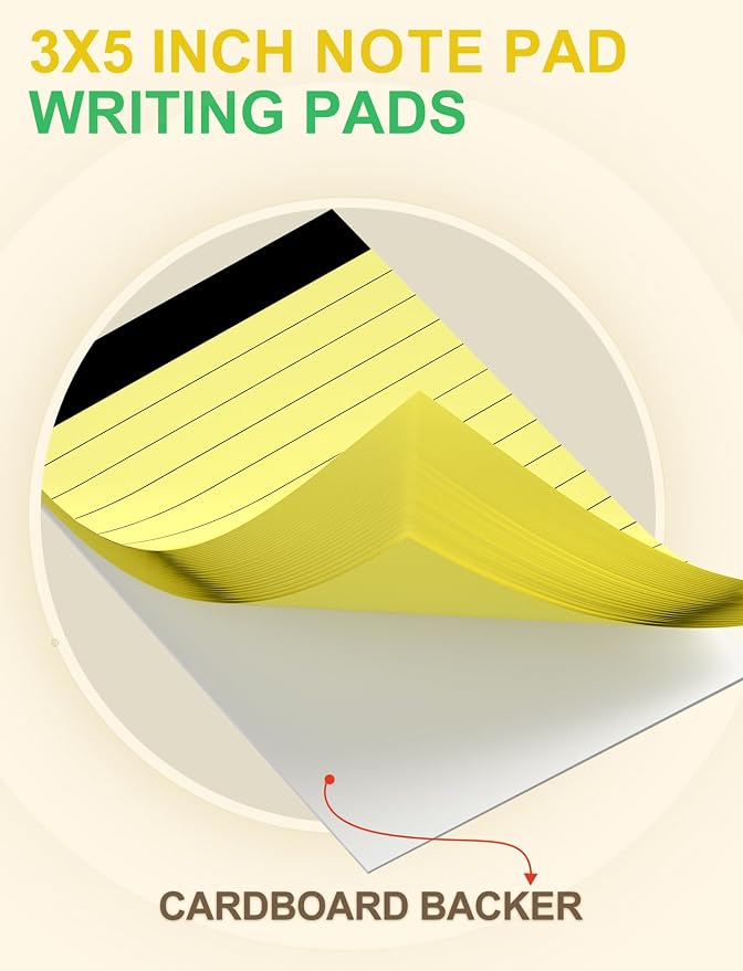 Yellow Note Pads 3x5 Small Notepads 3x5 Memo Pads Small Notebooks 3x5 Writing - Image 7