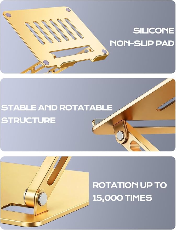 LOXP Aluminum Laptop Stand, Portable Laptop Riser, Adjustable Laptop Stand - Image 7