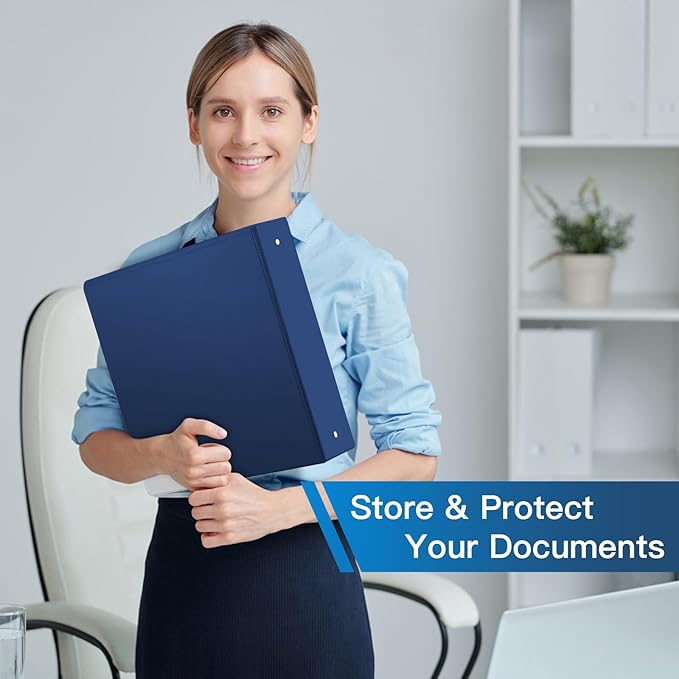 2-inch 3 Ring Binder with 2 Pockets, 2'' View Binders Holds US Letter Size 8.5'' x 11'' Paper - Versatile Binders for Office, Home, and School Use, 6 Pack (White) (2-inch Bright Colors)-DeskLoop Office