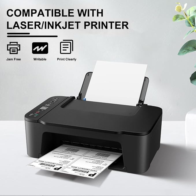 LabelMore 8.5'' x 5.5'' Half Sheet Self Adhesive Shipping Labels - Image 3
