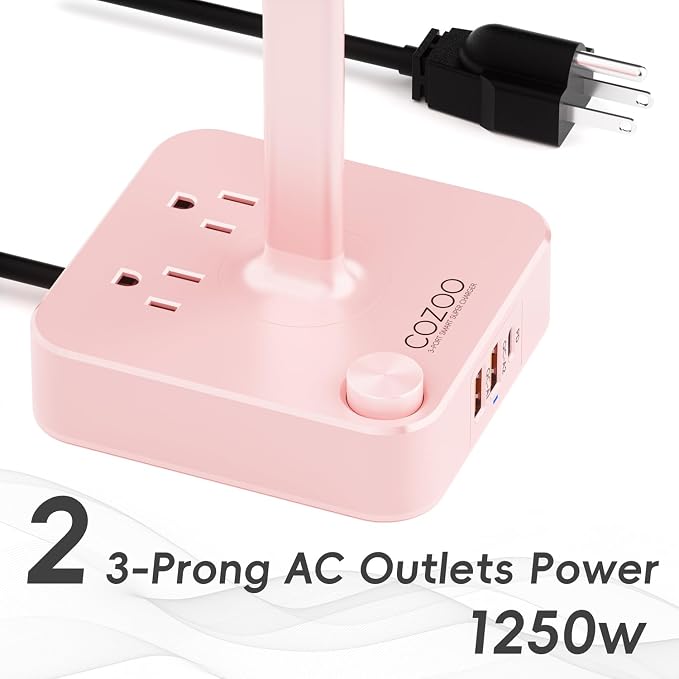 Pink Headphone Stand with USB Charger, Gaming Headset Holder with 3 USB Ports & - Image 5