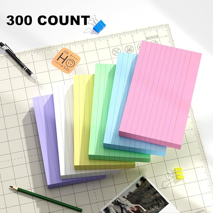 3x5 Lined Multicolored Index Cards, Total 300 Count, Ruled Bulk Flashcards - Image 8