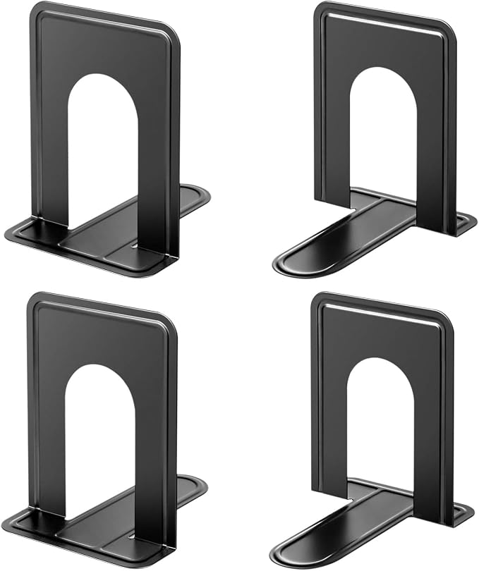 MaxGear Matte Painted Book Ends, Heavy Duty and Sturdy Bookends by MaxGear