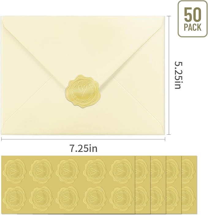 50 PCS Cream Colorful A7 Envelopes - Image 2