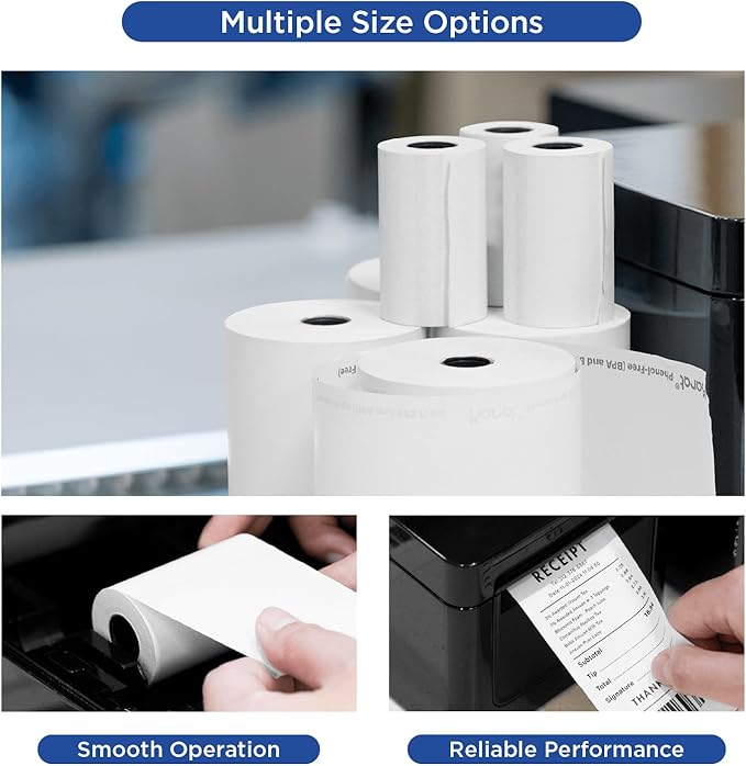 Karat 2 1/4" x 85' - 50 Rolls Thermal Paper Rolls - Phenol Free, BPA Free - Ideal for POS Receipt Printers, Cash Registers, Credit Card Machines, Mobile Printers - GS-TR225085-PF-DeskLoop Office