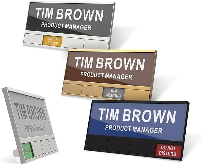 2-in-1 Aluminum DIY Name Plate, Reusable Custom Desk Name Plate by Duvliet