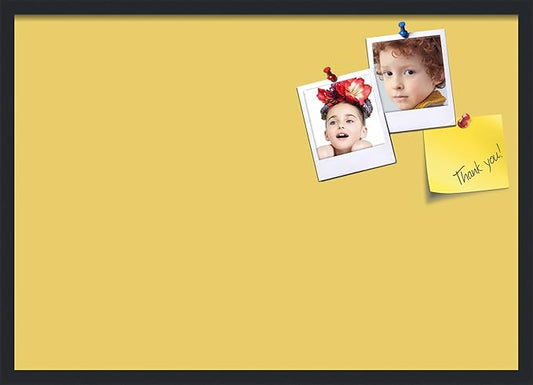 PinPix 34x24 Inch Cork Bulletin Board. This Decorative Framed Pin Board Comes with Honey Pastel Design and a Satin Black Frame. Ideal for Home Office Decor or Message Board (PinPix-1810)-DeskLoop Office