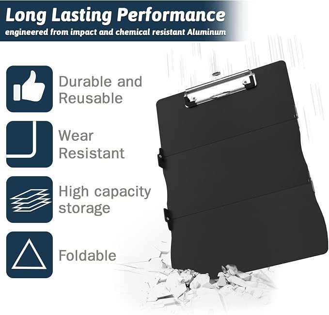 Trustnice Nursing Clipboard Foldable DIY Edition Medical Cheat Sheets Aluminum - Image 5