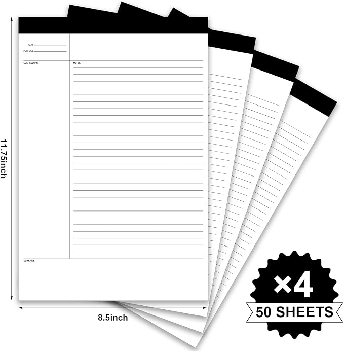 Outus 4 Pack Legal Pads 8.5" x 11.75" 50 Sheets/writing Notepad - Image 4