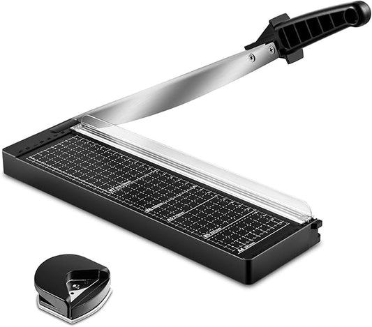 MAKEASY Paper Cutter 12 Inch, 8 Sheet Capacity, Heavy Duty Paper Cutter for Cardstock, Guillotine Paper Trimmer for Crafting, Classroom and Office-DeskLoop Office