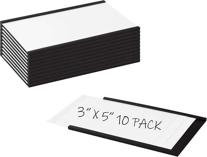 Realth C Channel Magnetic Label Holders 10 Pack 3'' x 5'' by Realth