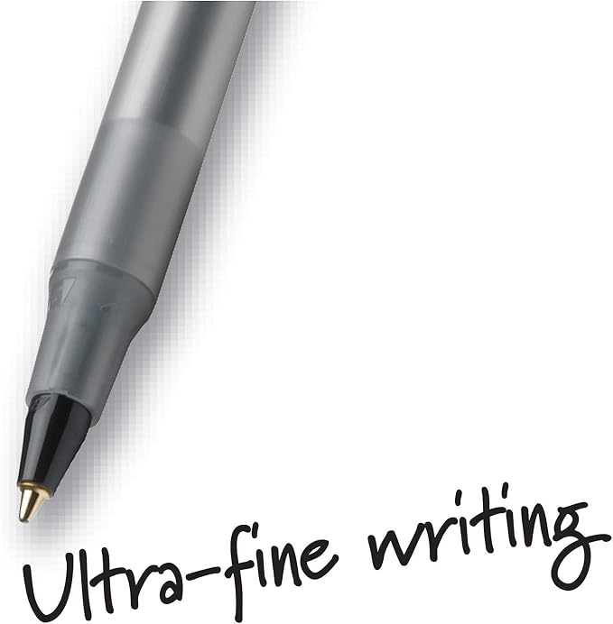 BIC Round Stic Xtra Precision Fine Black Ballpoint Pens, Medium Point, 12-Count - Image 5