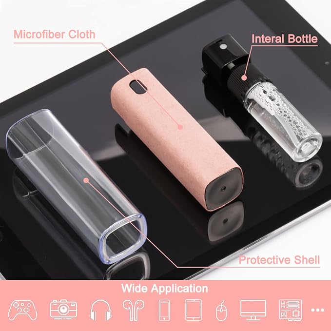 Touchscreen Mist Cleaner Spray, walrfid Electronic Screen Cleaner for TV, Laptop, Tablet, PC, Computer Monitor LCD Flat Screens, Eyeglasses - Pink-DeskLoop Office