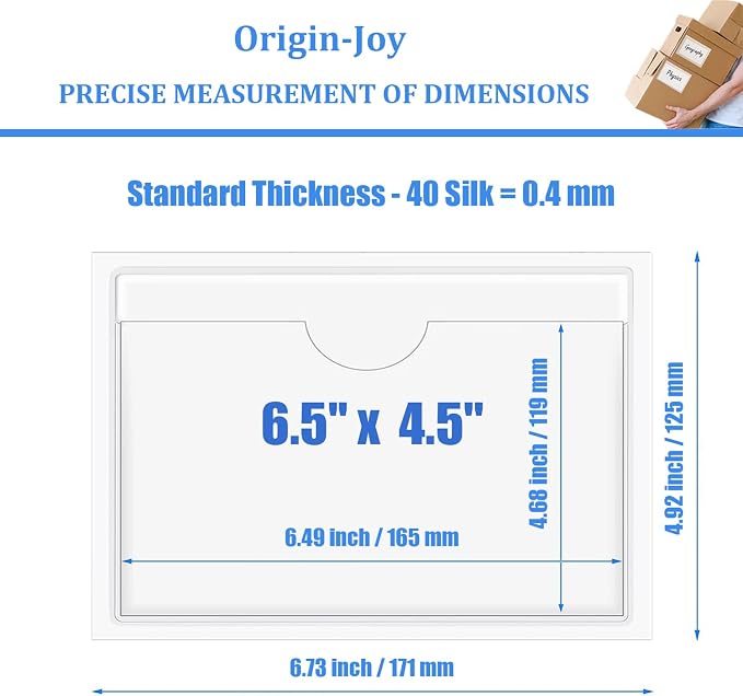 Origin-Joy 50 PCS Self-Adhesive Index Label Pockets - Image 2