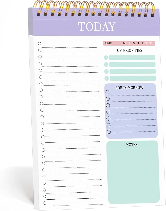 to Do List Notepad with 60 Tear Off Sheets, 6.7 x 9.8" to Do List Notebook by Thboxes