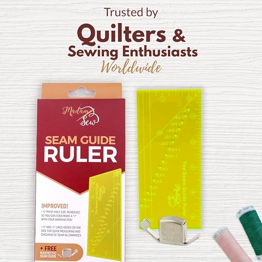 Madam Sew Seam Allowance Ruler & Magnetic Seam Guide - Image 7