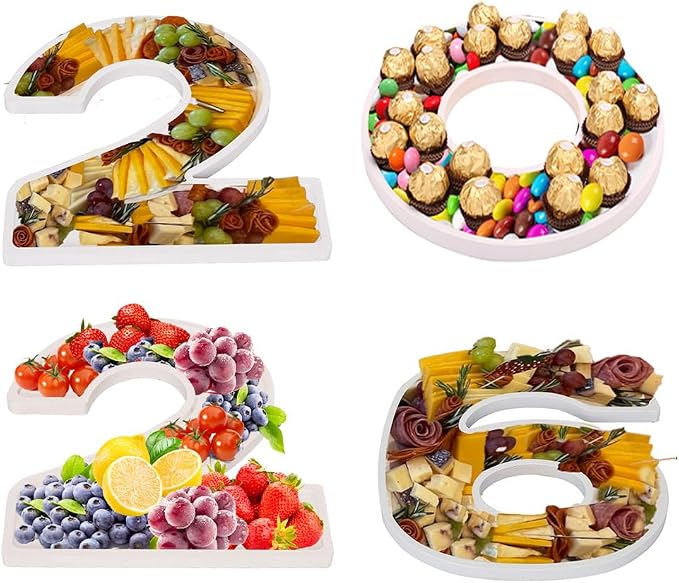 MRPAPA White Fillable Number 2026 Charcuterie Board Set, 2026 Number Serving by MRPAPAMakeLifemoreEasy