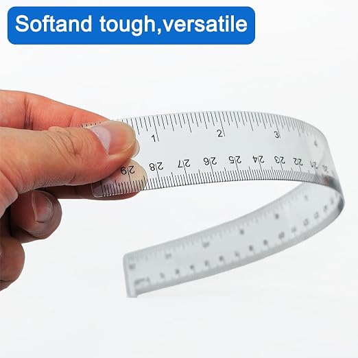 10 Pack Assorted Color Clear Plastic Rulers, 12 Inch/30 cm Transparent Ruler - Image 4