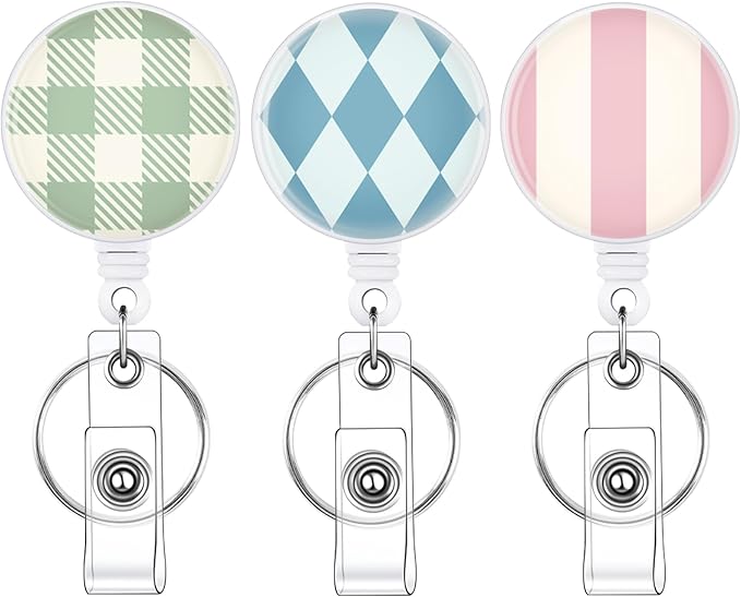 BESARME 3 Pack Badge Reels Retractable Badge Clip by BESARME