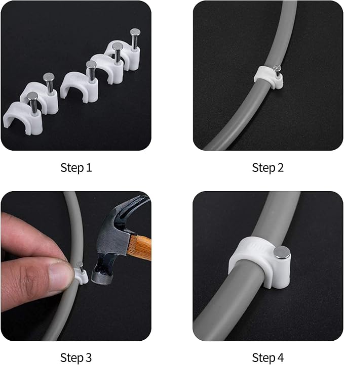 Abnii Cable Clips, 4mm 6mm 8mm 10mm, Wire Wall Clips - Image 5
