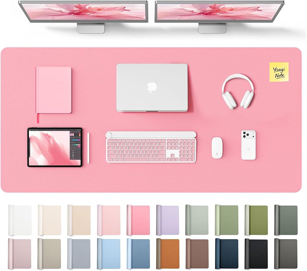 YSAGi Leather Desk Pad Protector, Office Desk Mat, Large Mouse Pad, Non-Slip PU by YSAGi