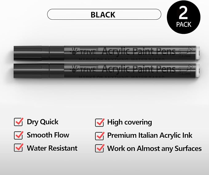 TFIVE Black Paint Marker Paint Pens - Image 2