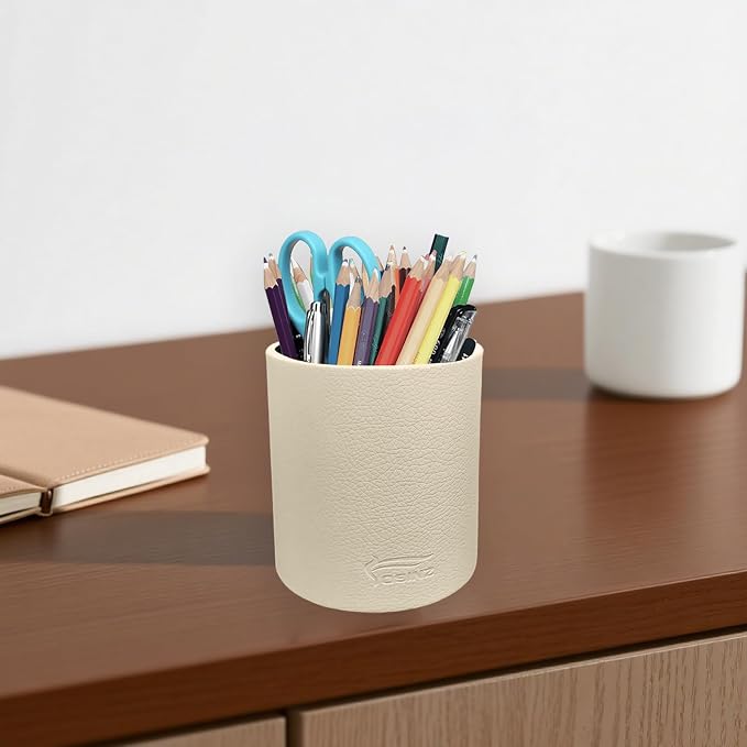 Leather Pen Holder, Desktop Elegant Pen Holder - Image 2