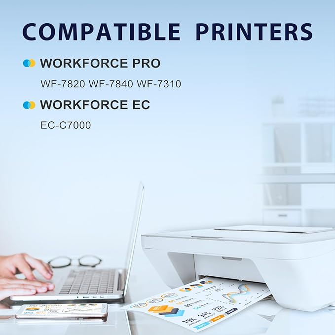 myCartridge 812XL Ink Cartridge Combo Pack Remanufactured for Epson 812 Ink Cartridges for Epson WF-7840 Ink Cartridges for Workforce Pro WF-7820 WF-7840 EC-C7000 Printer,4 Pack(BK/C/M/Y)-DeskLoop Office