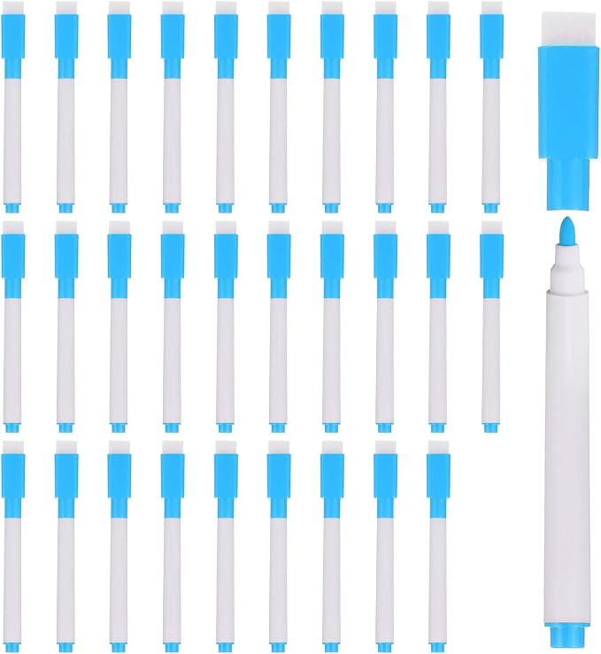 PATIKIL Dry Erase Marker Pens, 30 Pack Light Blue Ink Fine Point Low Odor by PATIKIL