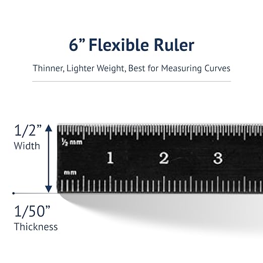 PEC Tools 150mm Metal Ruler, Stainless Steel - Image 9