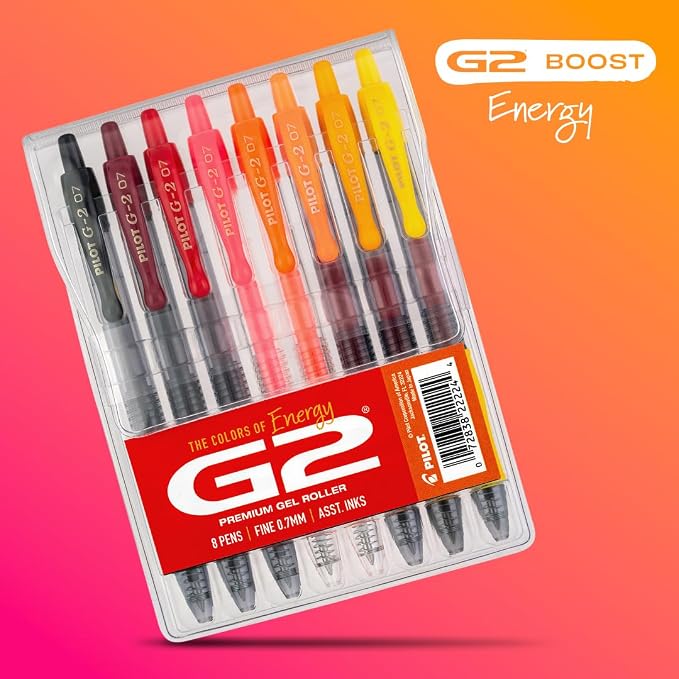 Pilot G2 Premium Gel Roller Pens, G2 Boost Red Pens Pack, The Colors of Energy - Image 3