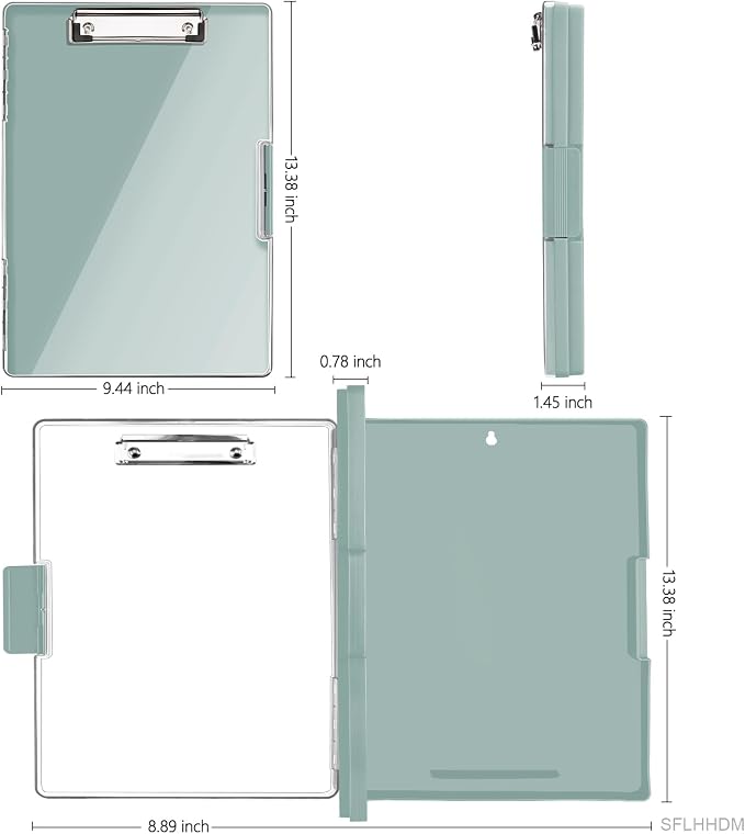 SFLHHDM Clipboard with Storage, Heavy Duty Clip Boards 8.5x11 with 2 Storage - Image 2