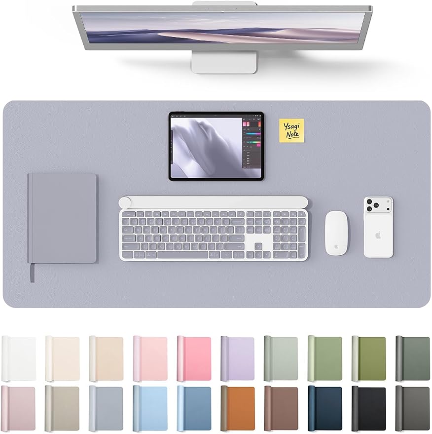 YSAGi Leather Desk Pad Protector, Office Desk Mat, Large Mouse Pad, Non-Slip PU by YSAGi