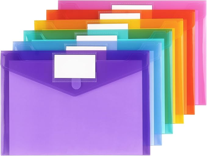 Tamaki 6 Pack Plastic Envelopes, A4 Size | Clear Document Plastic File Folders - Image 2