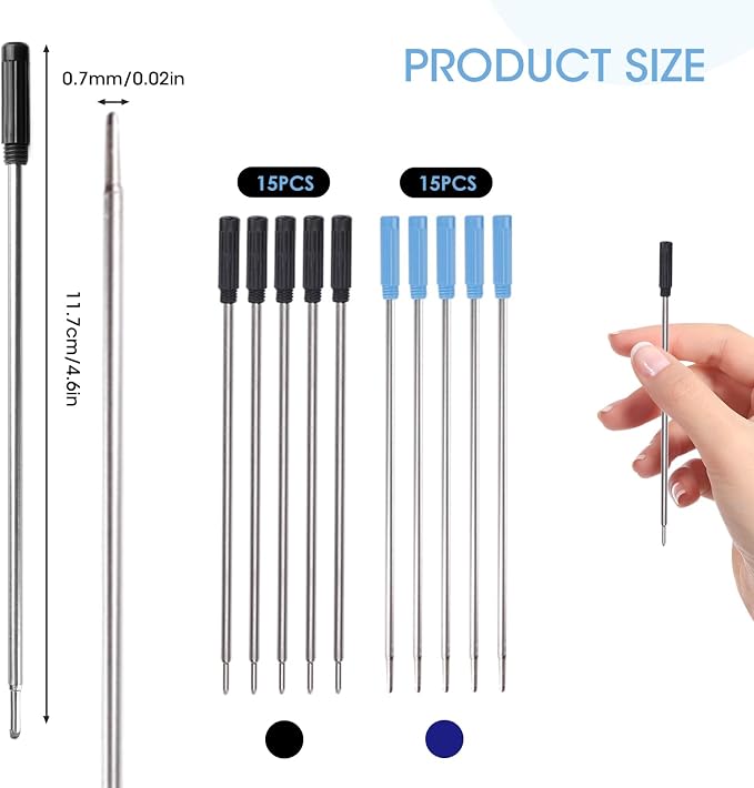 0.7 mm Ballpoint Ink Twist Pen Refills, Stationery Compatible - Image 2