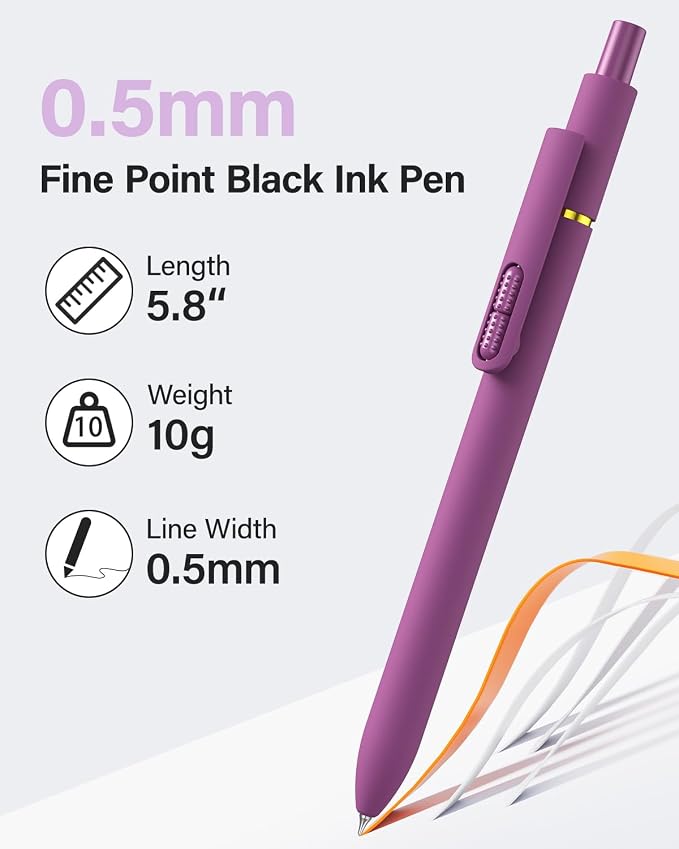 inkipen- 16 Pack Pens, Gel pens Black Ink, Fine Point, Quick-Drying Smooth - Image 7
