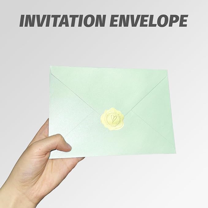 YINUOYOUJIA 50 PCS Pearl Mint Green Envelopes A7, 5 x 7 Mint Green Shimmer - Image 7