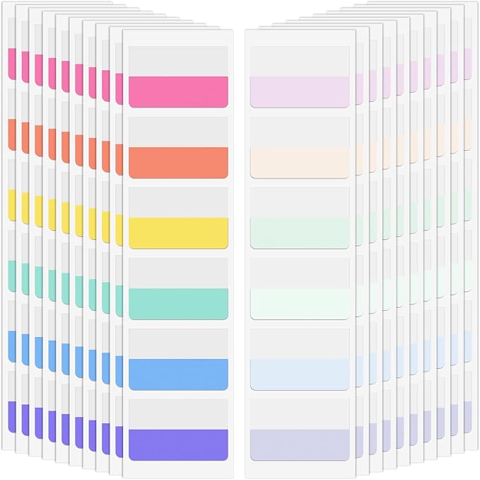 Imeepa 240 PCS Sticky Index Tabs, 12 Colors Page Markers | Writable & by Imeepa
