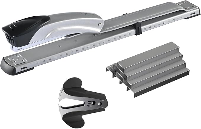 Long Reach Stapler, with 2000 Staples & Stapler Remover Full Strip，20-25 Sheet by Craftinova