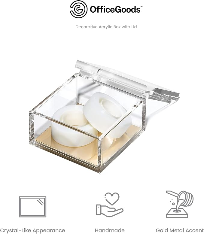 OfficeGoods Acrylic Desk Organizer w/Gold Base – Functional & Elegant Odds & - Image 5