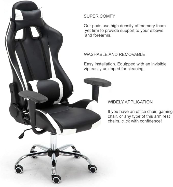 Aloudy Ergonomic Memory Foam Office Chair Armrest Pads, Comfy Gaming Chair Arm - Image 5