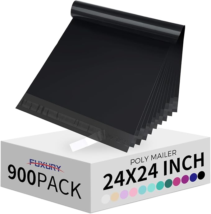 Fuxury 900 Pcs 24x24" Poly Mailers, Waterproof Mailing Envelopes by Fuxury