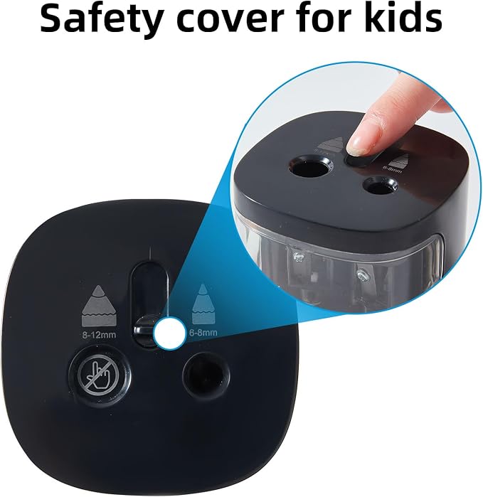 tenwin Electric Pencil Sharpener, Dual Hole Pencil Sharpeners Battery Powered - Image 4