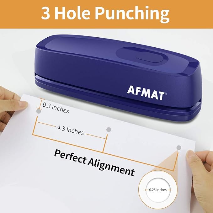 AFMAT Electric 3 Hole Punch, 20-Sheet 3 Hole Puncher - Image 3