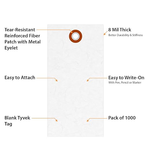SmartSign 4.25 x 2.125 inch “White” Blank Tyvek Shipping Tags - Image 5