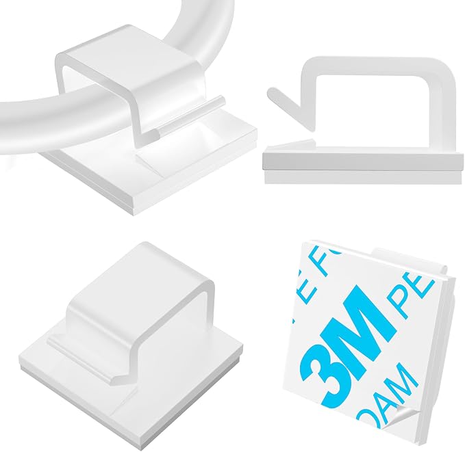 120 PCS Cable Clips White, Upgraded Adhesive Wire Clips by TidyHelper