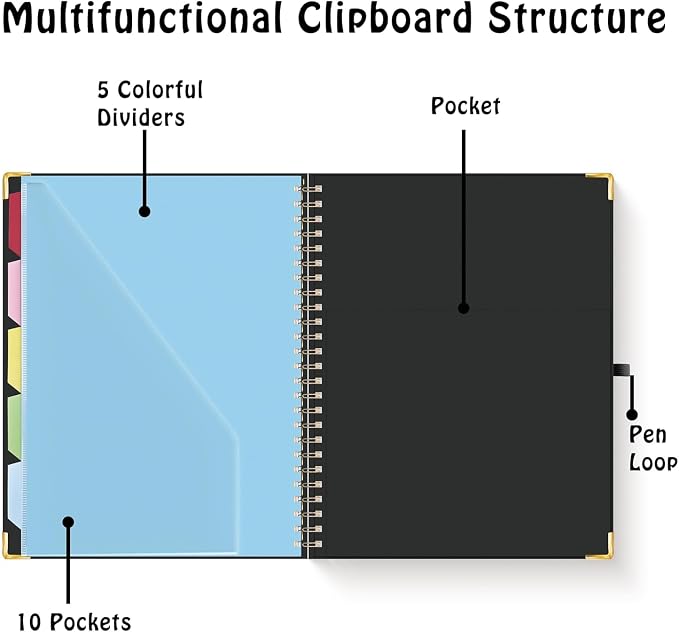 HAUTOCO Clipboard Folio with Refillable Lined Notepad - Image 6