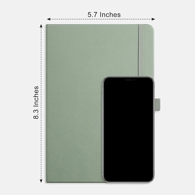 RETTACY Dotted Journal Notebook, 192 Pages, A5 Medium Size, Leather Hardcover - Image 8