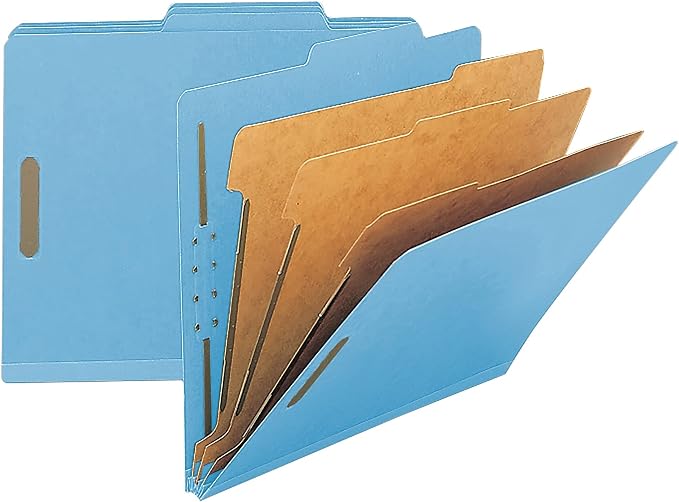 Smead 100% Recycled Pressboard Classification File Folder, 3 Dividers, Letter - Image 3