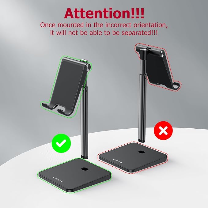 OMOTON Cell Phone Stand, Adjustable Angle Height Desk Phone Dock Holder - Image 2